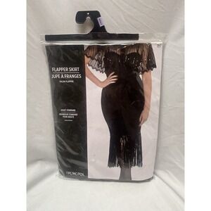Flapper Skirt Roaring 20's Black Fancy, Halloween Adult Skirt Fits up to size 12